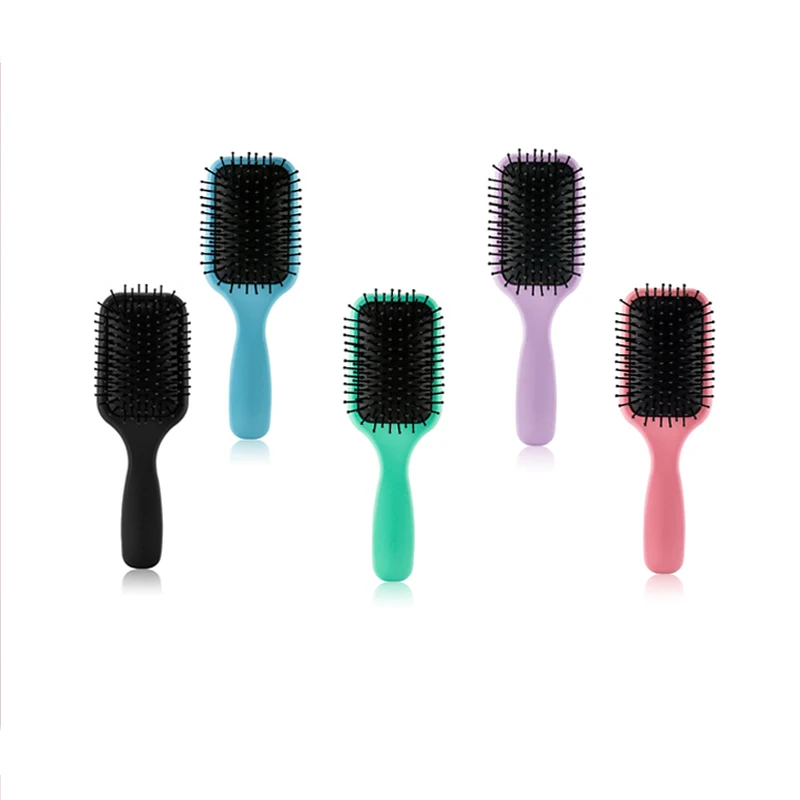 High Quality Matt Black  Nylon Boar Bristle Dry Wet Hair Detangler Hair Extension Brush
