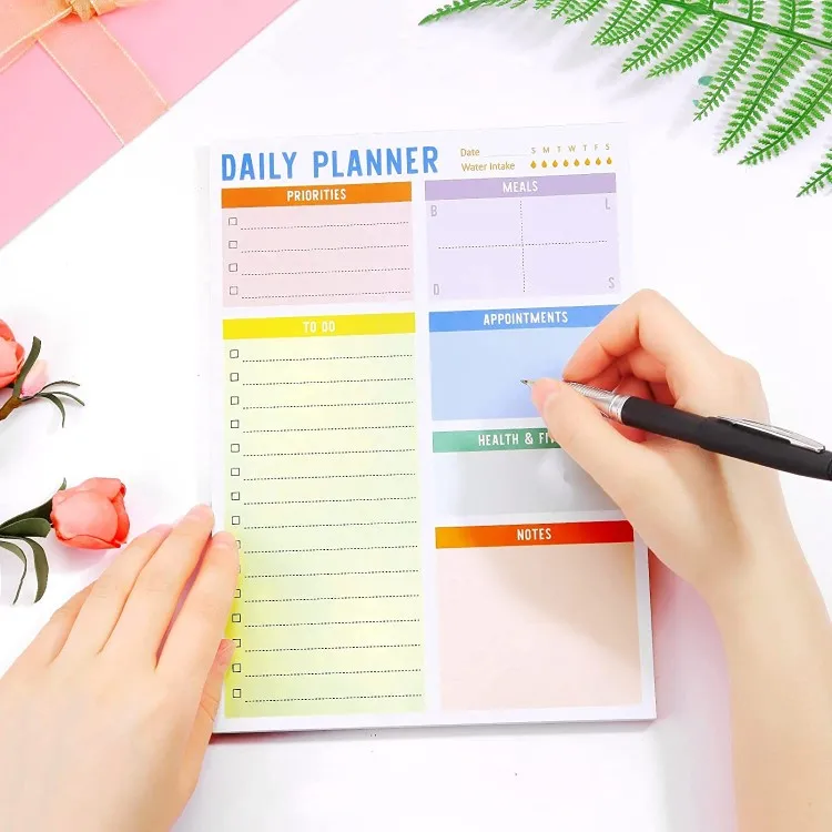 Custom Promotional  Daily Planner Accessories Undated Day Journal to Do List Notepads