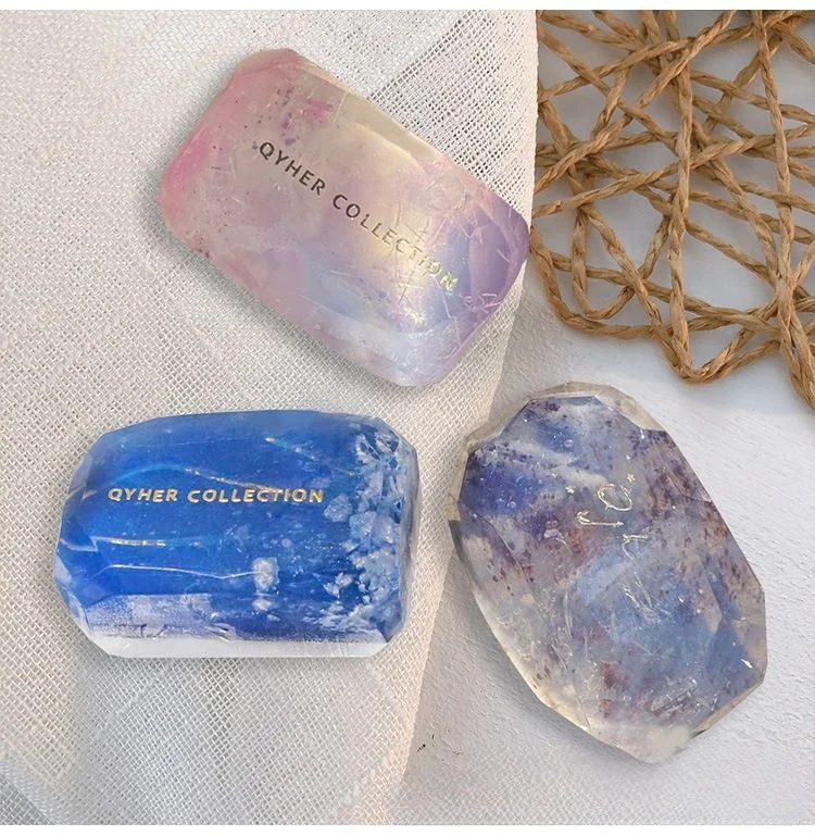 In stock Birthday Gift Soap Manufacturer Private label Guardian Stone Luxury Crystal Handmade Birthstone Cold Process Bar Soap