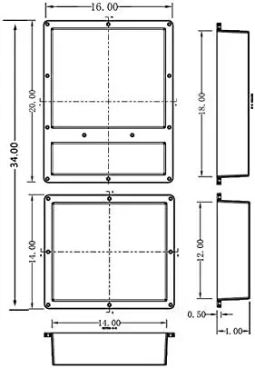 Ready for Tile Shower Niche Recessed Shower Shelves with Texture, ABS Shower Cube for Bathroom 16 x 34 in