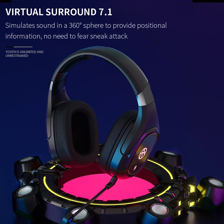 2.4G wireless gaming headset with base station headphone surround stereo gaming headset usb 3.5mm