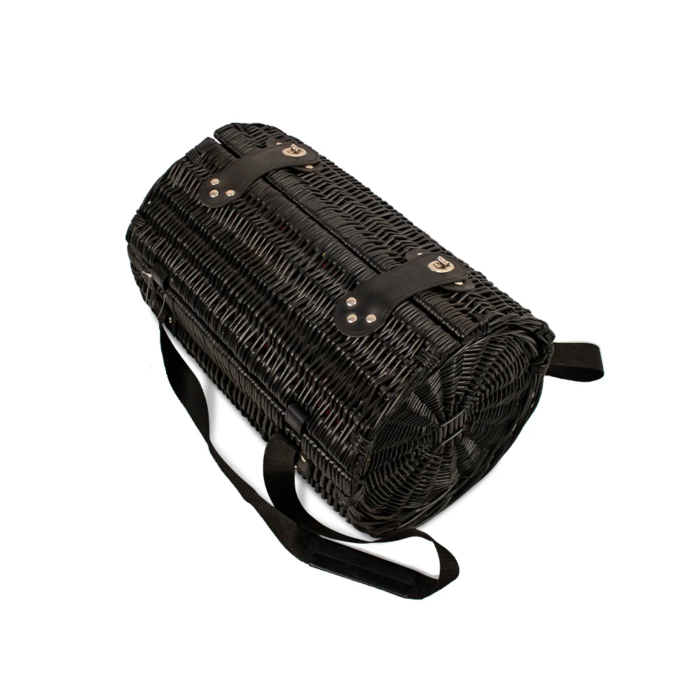 JY classical wicker picnic hamper empty willow woven picnic basket storage  Wine basket gift set packing basket