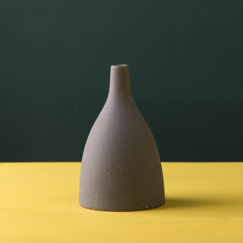 New Arrival Handmade Porcelain Morandi Pink Green Blue Grey Vases Ins Simple Ceramic Matte Flower Vase Ceramic