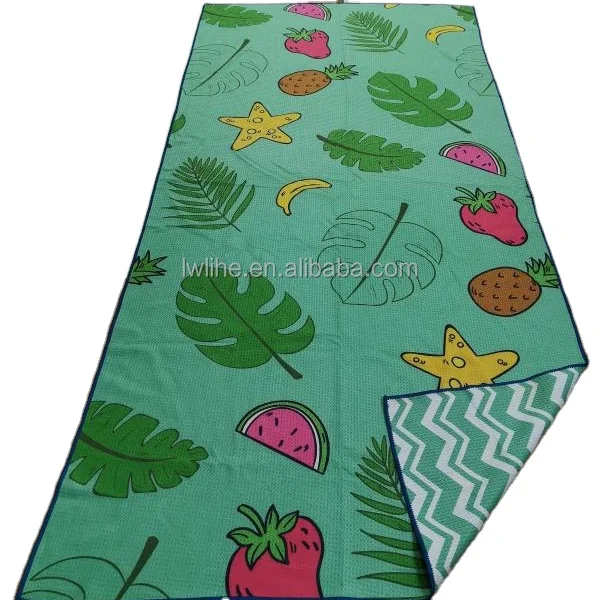 customized artwork and logo printed Sand free suede Microfibre quick dry Beach Towel