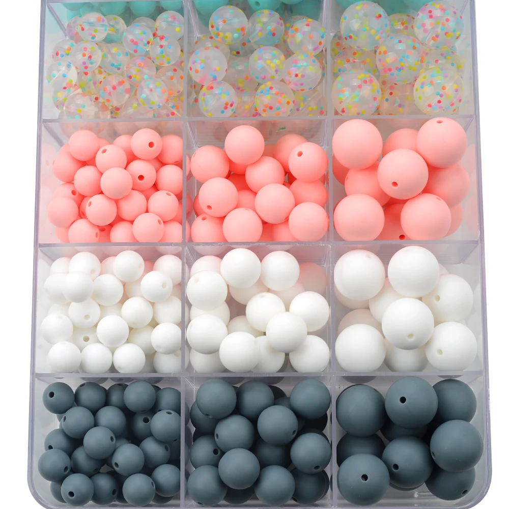 BPA Baby Chewable Silicone Beads 15mm for Necklace