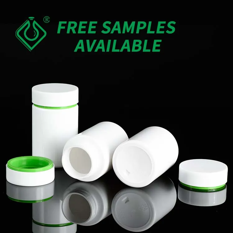 Wholesale pet 200ml vitamin bottle black flip top lid vintage white capsule vitamin bottle