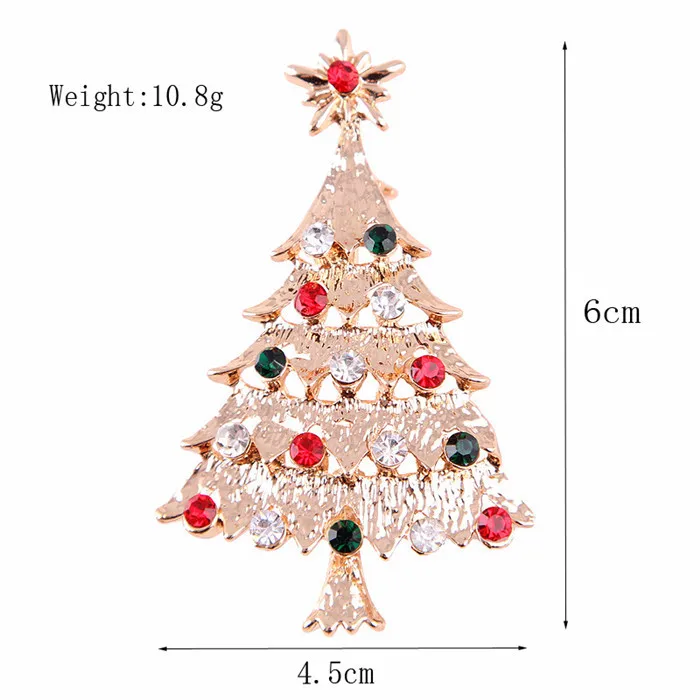 Wholesale New Fashion Rhinestone Crystal Jewelry Christmas Tree Brooch