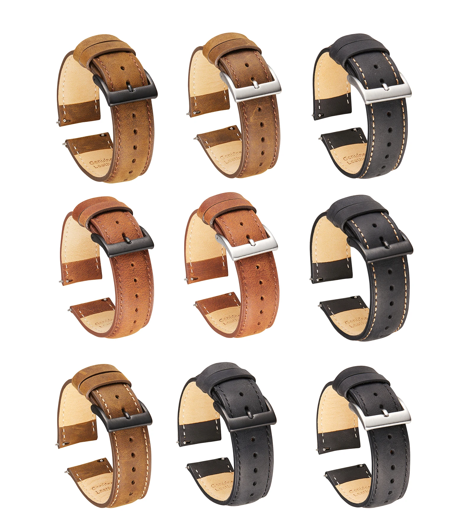Индивидуальный кожаный ремешок для часов, быстросъемный ремешок для наручных часов 20 мм