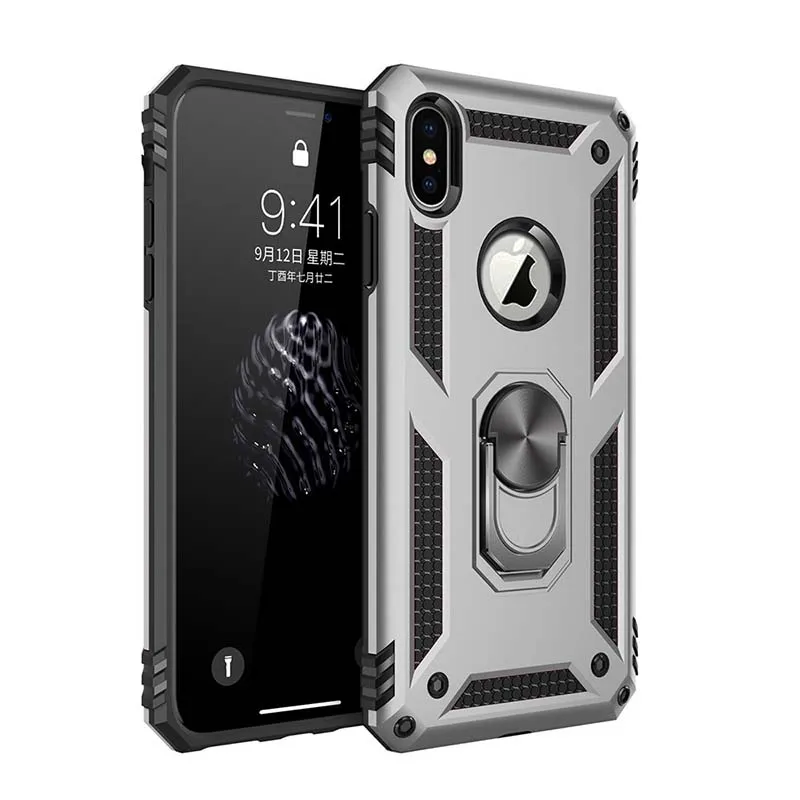 2020 Hot sale luxury manufacture good quality For iPhone XR Finger Ring Case rotatable Mobile phone stents Scratch resistant