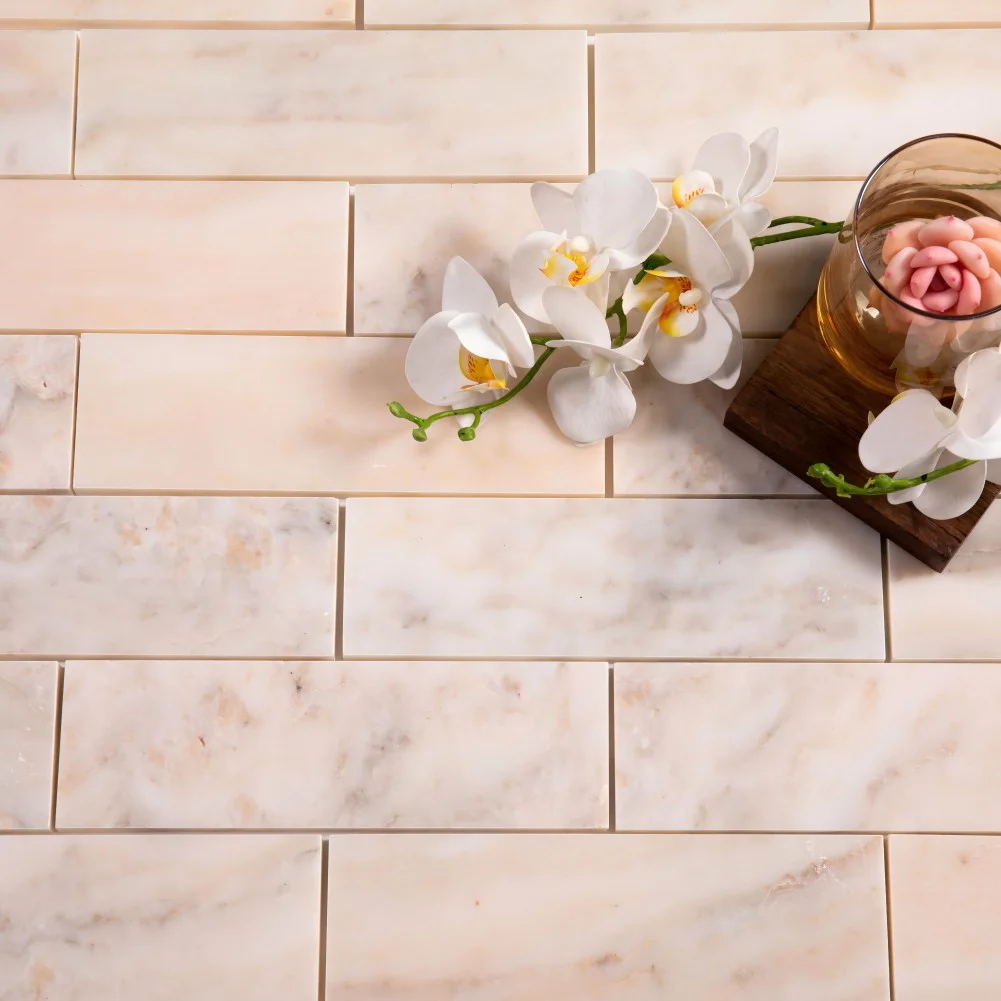 Centurymosaic Natural Stone Rosa Aurum Cross Cut Marble Tiles for Interior Wall and Flooring Wholesale