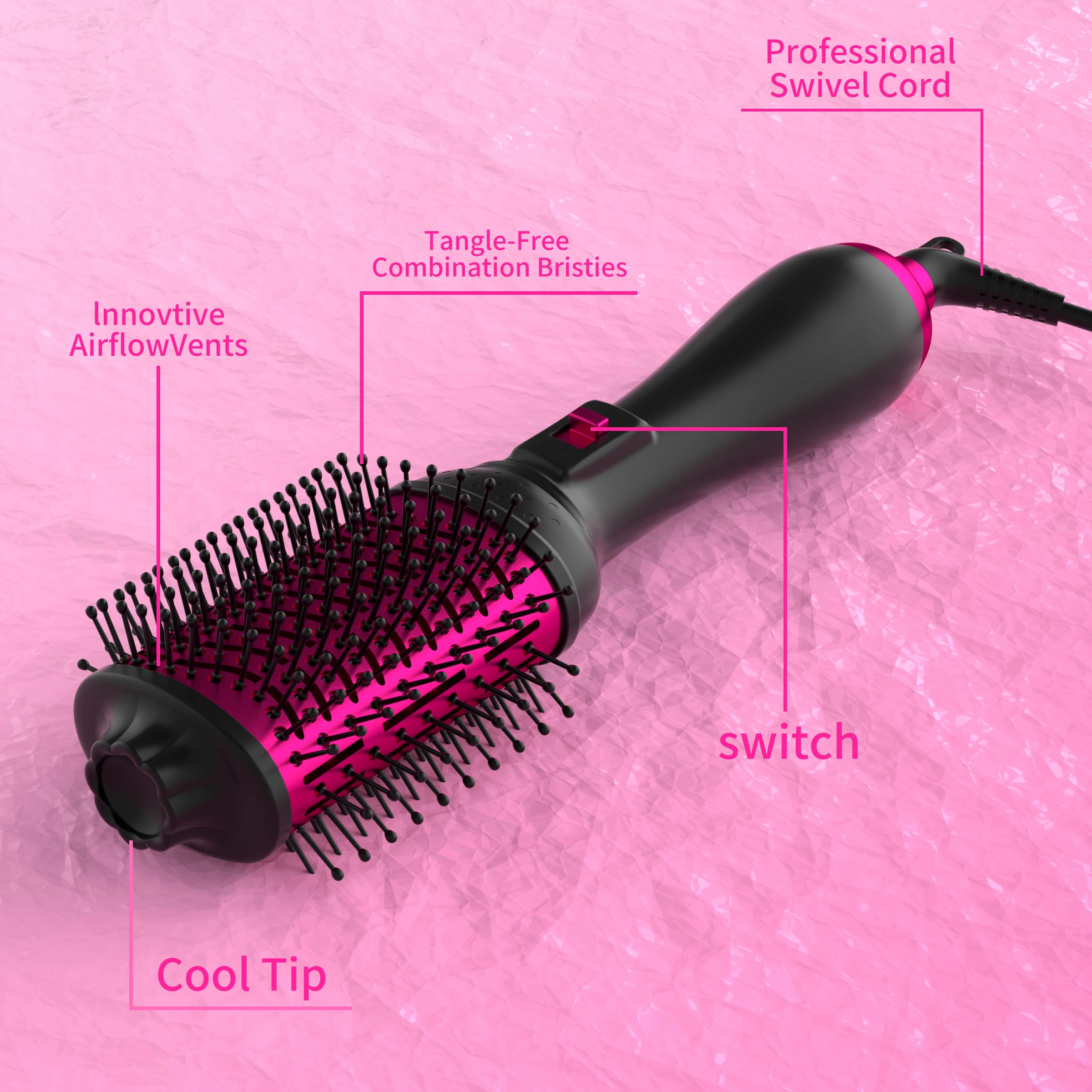 035 Professional 1000w Hot Ceramic Dual voltage 3 In 1 One Step Blow Hair Dryer Volumizer Hot Air Brush