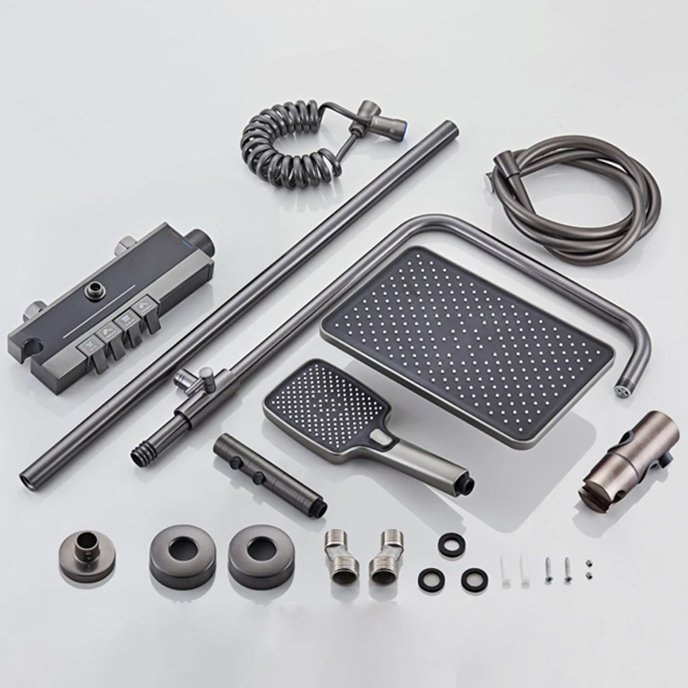 Brass Water Plated Grey Modern Digital Display Piano Shower Head Shower Head New Lamp With Hot And Cold Pressurized Shower