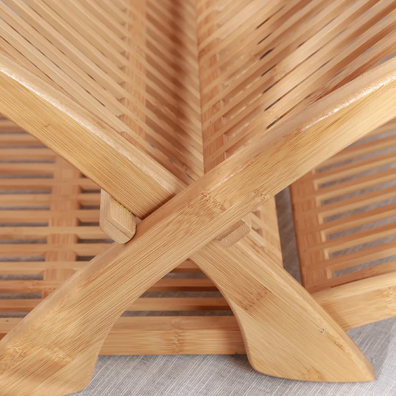Practical Folding Bamboo Dish Drying Rack Without Chopsticks Holder Dishes Holder Stand