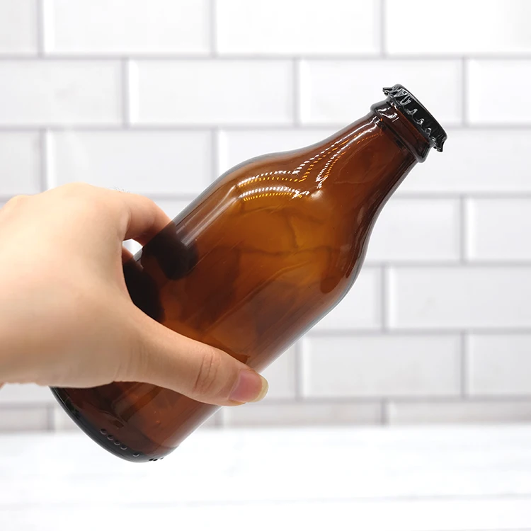Empty 330ml Antique Green Amber clear Wine Glass Bottle Big Beer Made in China