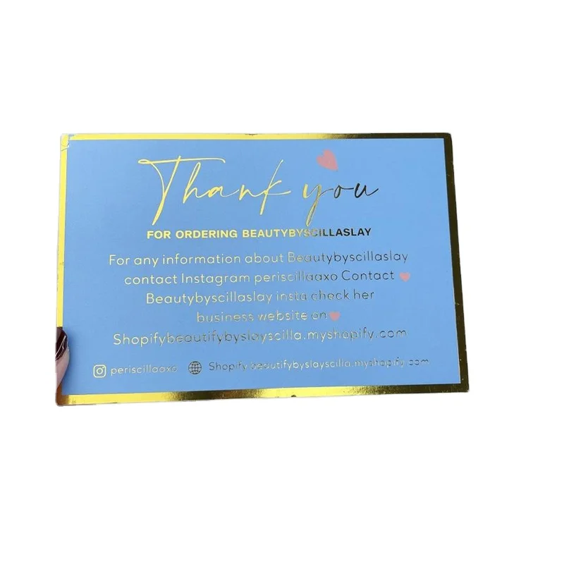 High Quality  Wedding Gift Packaging Thank You Cards Black Matte Glossy