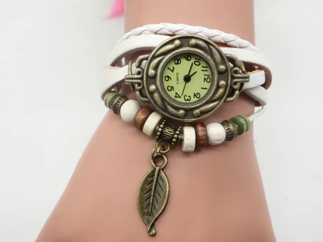 Fashion bracelet watch female students children leaf pendant quartz watch manufacturer wholesale restoring ancient ways