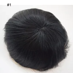 Тонкий парик из человеческих волос на кружевной основе, сменные индийские волосы для мужчин