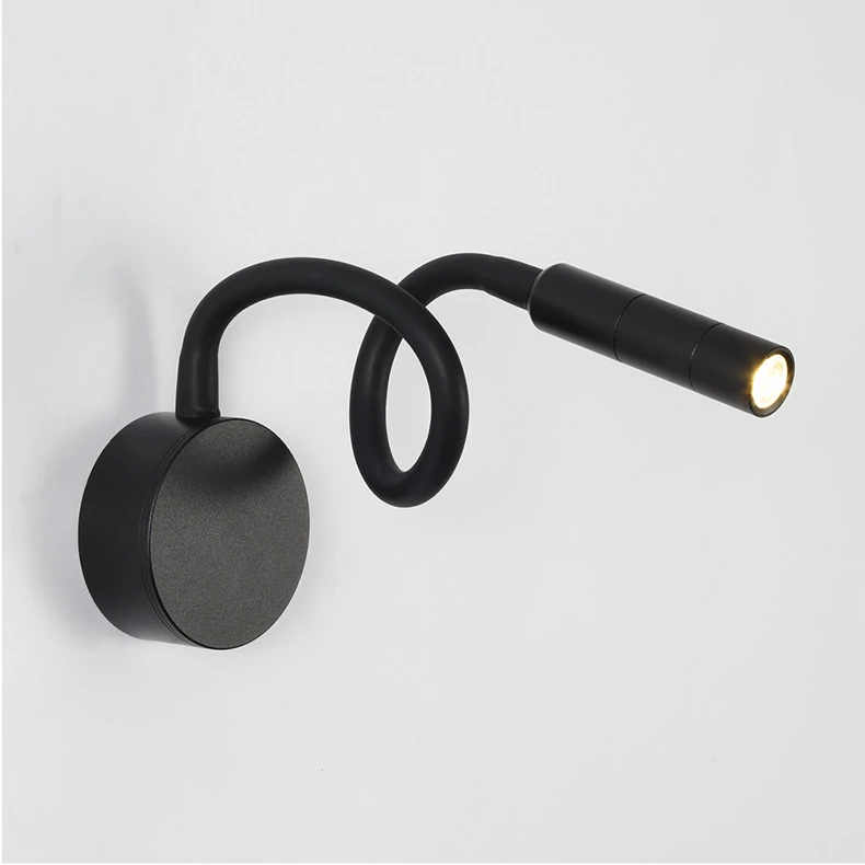 3W mini Flexible Hose wall mounted spotlights bedroom bedside wall Lamps dormitory study reading lights hotel bedside Lamp
