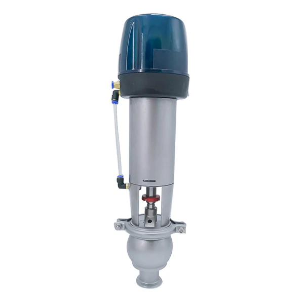 38.1mm Food grade clamping L type  reversing control valve with intelligent blue head