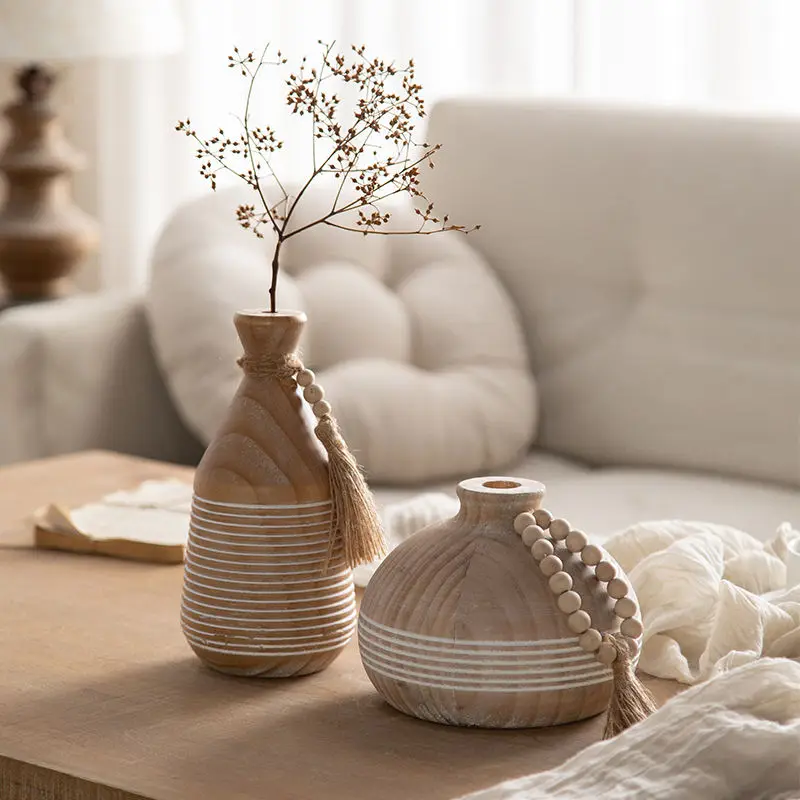 Essent Nordic Finishing Stone Vases Plant Flower Vase For Home Decor Bouquet Wedding Decoration Rustic Table Flower Vases Decor