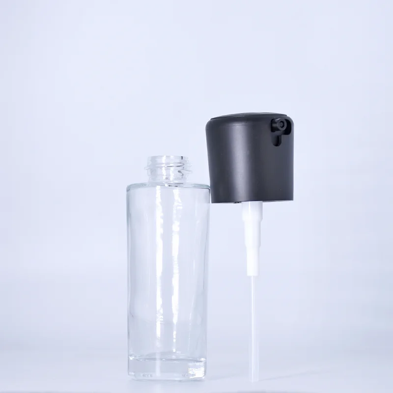 Squeezable PE lip Lid Lotion Glass Bottles Cosmetic Sample Container Travel Liquid Refillable Vials Jar