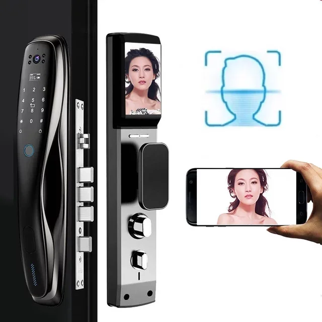 Акриловая зеркальная панель из сплава, 2 шт., запасной ключ, умножение, умный онлайн дверной замок для отеля с камерой