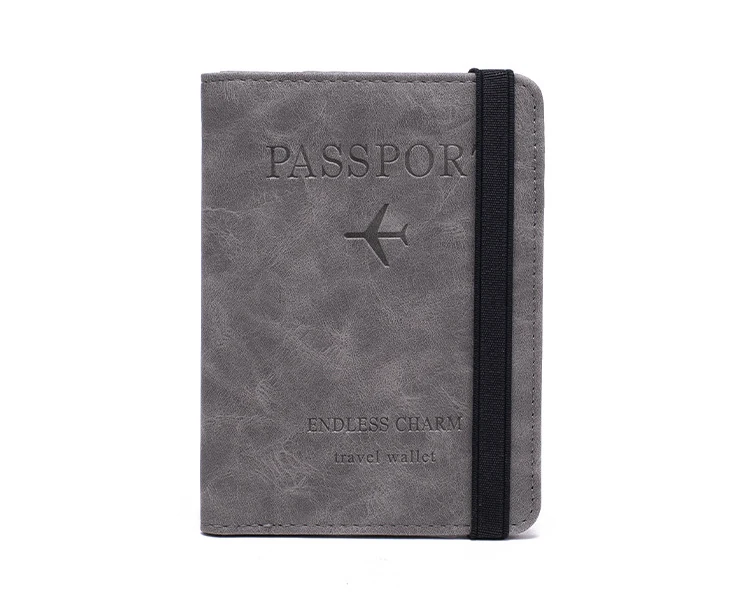 High Quality Custom Logo Pu Leather Passport Cover Rfid Blocking Passport Holder Travel Wallet With Card Case