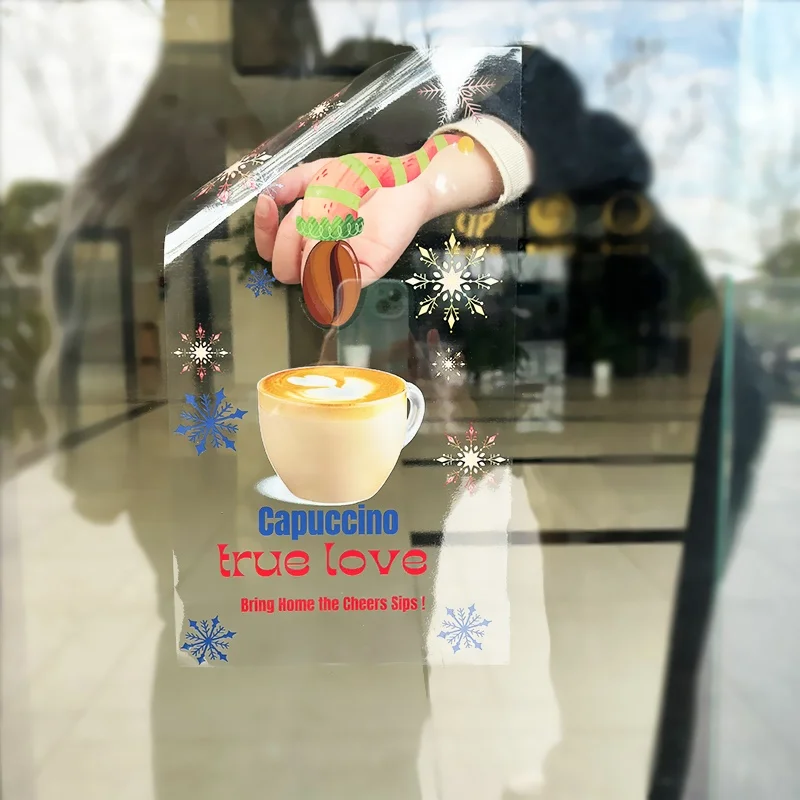 Custom Logo Printing Waterproof Self Adhesive PVC Vinyl Stickers Exhibition Office No Glue Cling Glass Window Static Stickers