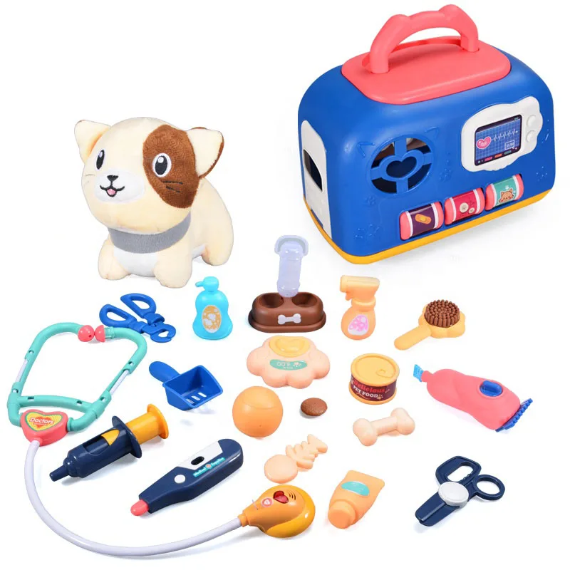 Hot Sale Role Play Toy Set Cute Pretend Pet Toy Carry Cage Pretend Pet Care Toys