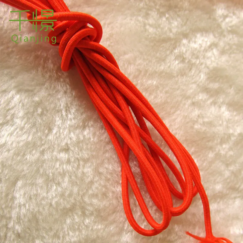 RE04 Factory direct supply Clothes and bags accessories orange color 3mm polyester and rubber elastic rope