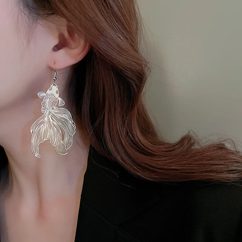 KAITIN Fashion Elegant Koi Small Fish Pendant Earrings Wholesale Designer Korea Earrings Jewelry For Women