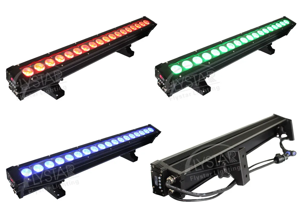 Flystar Waterproof IP65  18Pcs RGBW 4IN1 Outdoor  led Pixel Wall Washer Lights Led Bar Light