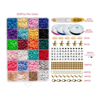 Polymer  Clay Beads Set Jewelry Making 485PCS Polymer Clay Spacer Beads Jewelry Diy Beads Set