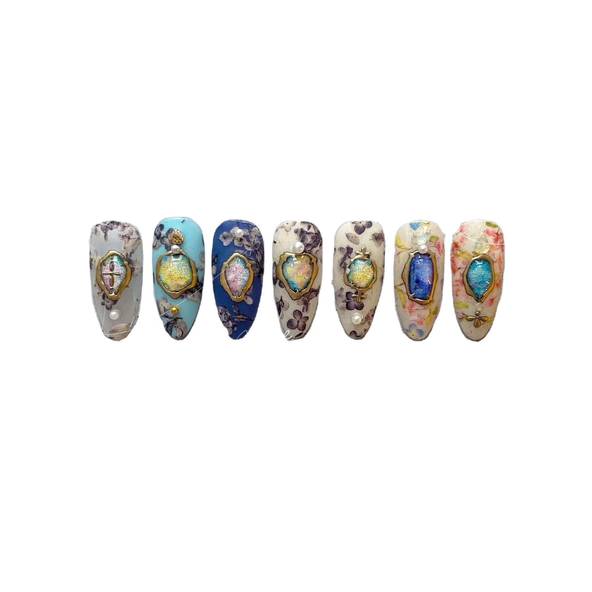 Nail Art Jewelry Natural Abalone Shell Pieces Irregular Nail Stickers Fragments Magic Light Therapy Nail Decoration