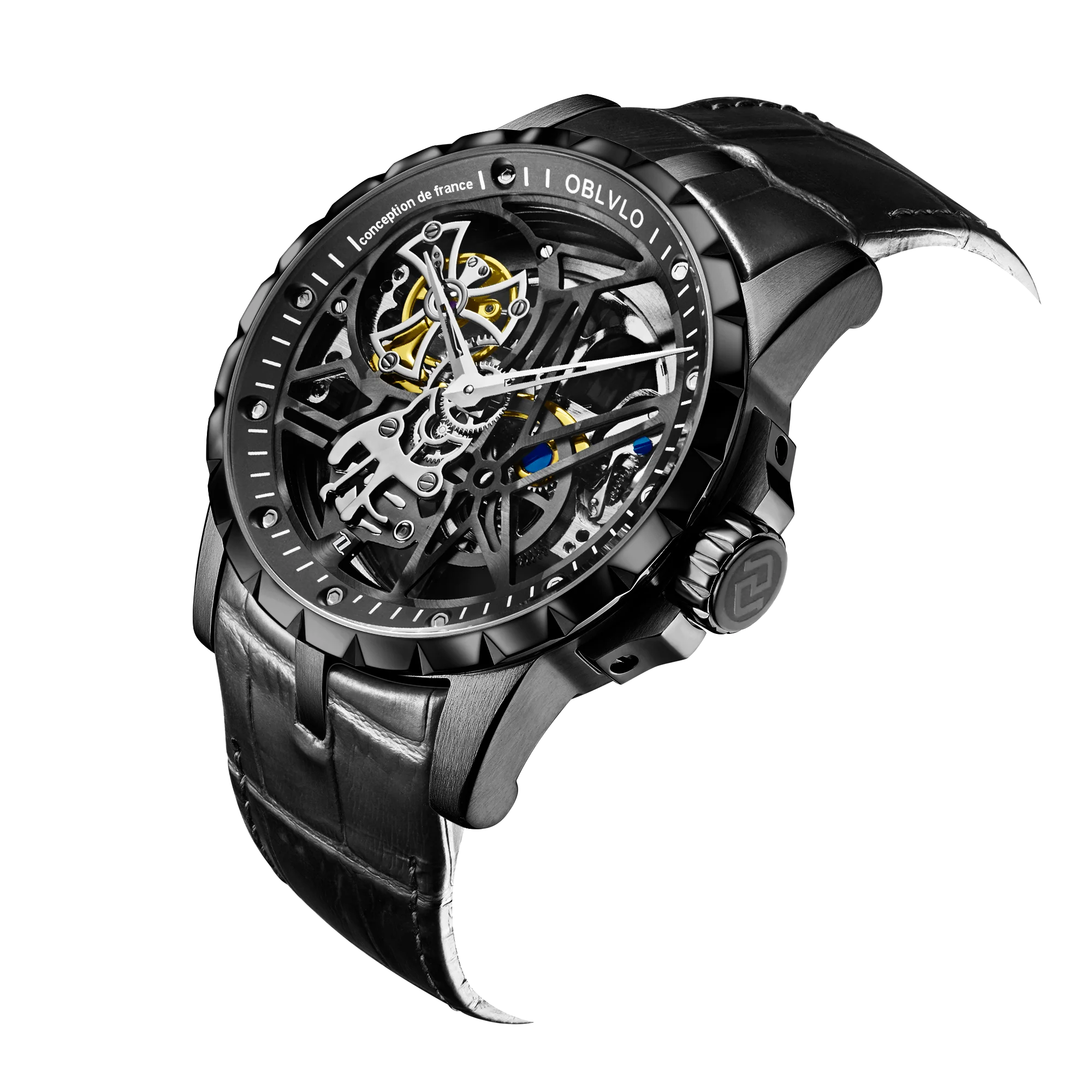 Customize Waterproof Leather Mechanical Watches Watch Manufacturer Fully Automatic Mechanical Watches for Men