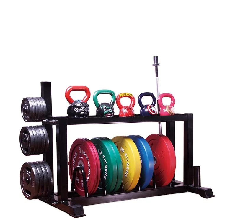 Hot Sale 2 Layer Kettlebell Storage Equipment Rack Use Storage Rack Commercial  Barbell Weight Stand Dumbbell Rack