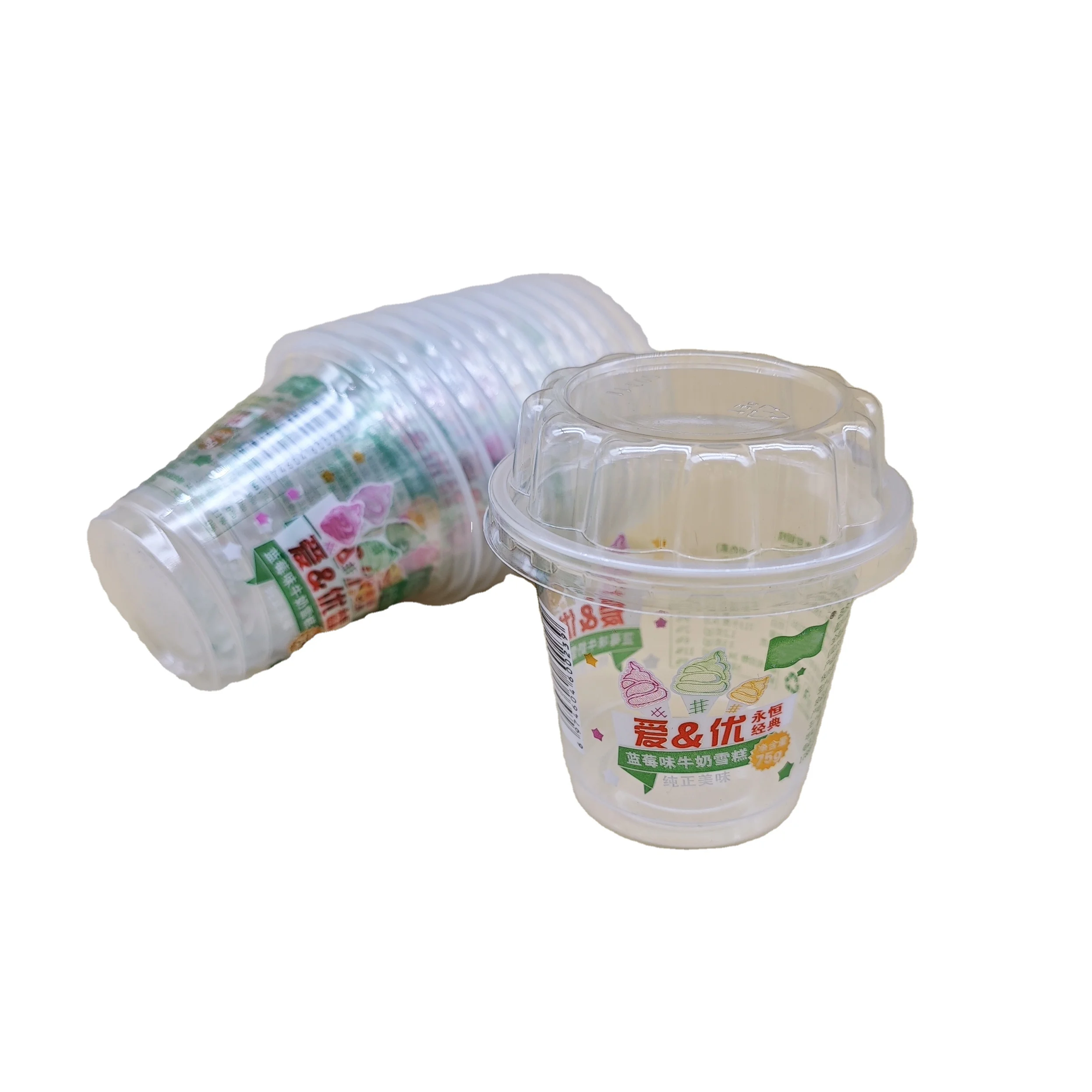 Sulide Cheapest Ice Cream Container Custom logo Transparent pp Plastic Disposable 180 ml Sundae Cup With Lids