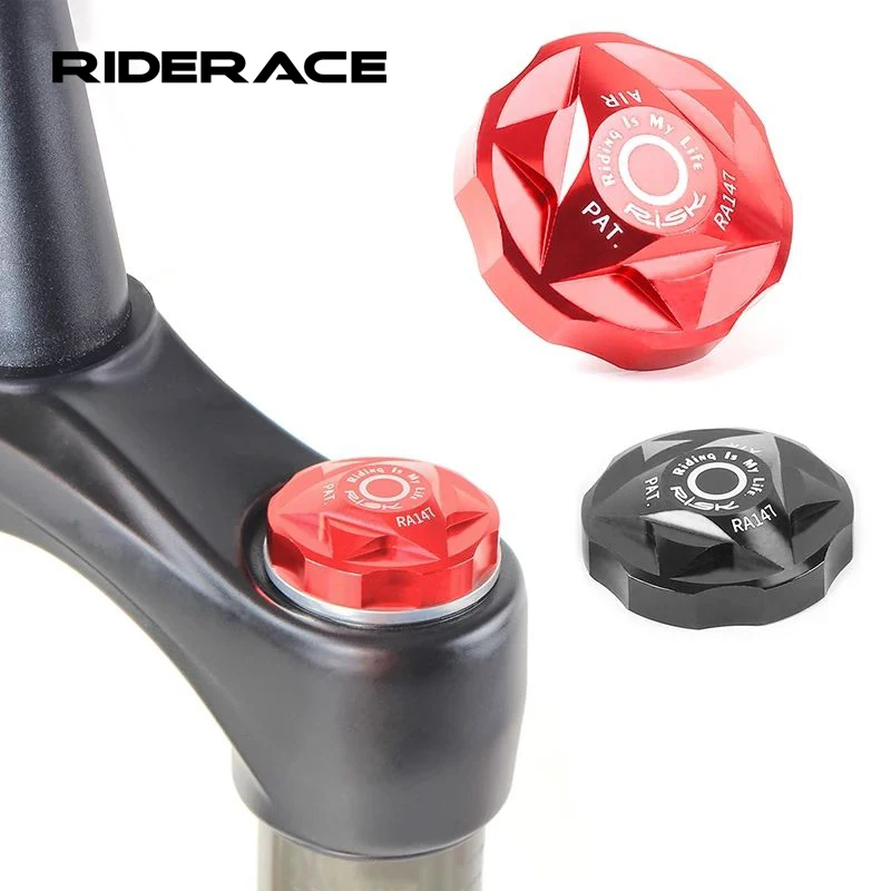 RIDERACE MTB Bicycle Front Fork Cap Plug Bike Aluminum Alloy Air Gas Valve Cover Anti Corrosion Anti-rust Dust Protective Cover