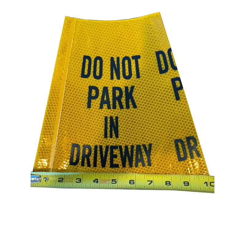 High Visibility PVC Reflective Vinyl Sheeting Traffic Cone Sleeve Adhesive Prismatic Micro Grade Printable Flexible Warning Use
