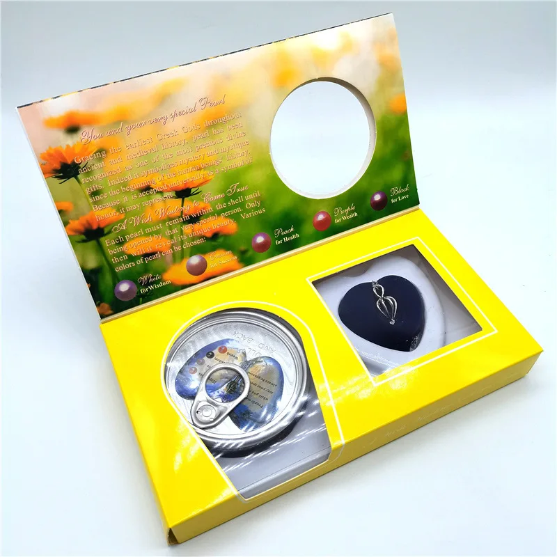 Blue Sky Yellow Flower DIY Wish Love oyster Canned Pearl Necklace Jewelry Gift Blind Box Set for Christmas Gifts by Air Shipping