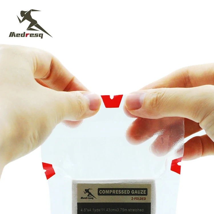 Factory Supplier Soluble Chitosan Hemostatic KaoLin Compressed Gauze Z Folded With or Without X-ray Surgical Sterile Gauze