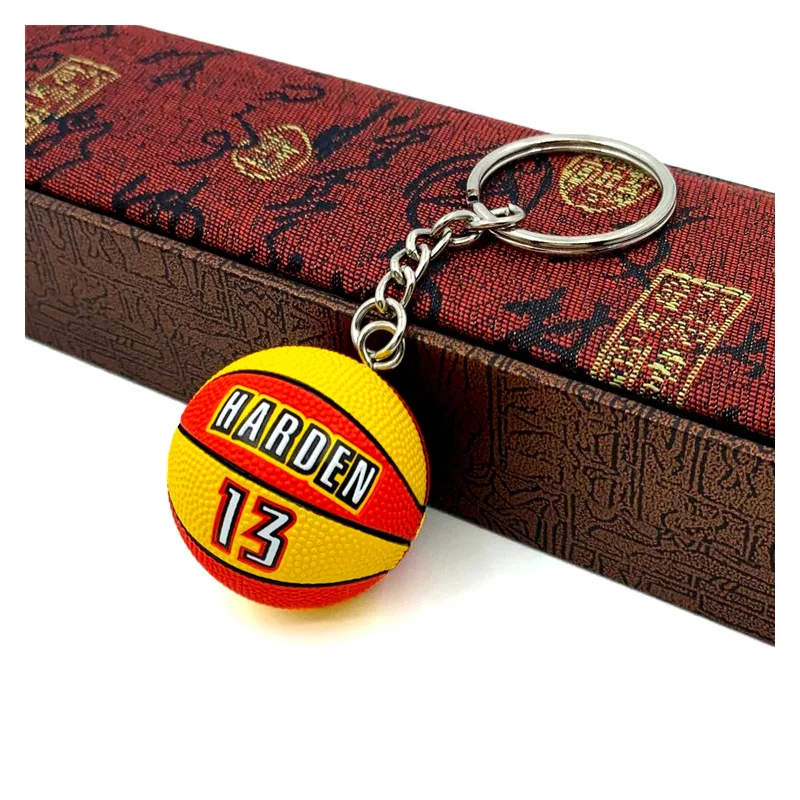 3D PVC Basketball Club Keychain Different Basketball Players Basketball Model Pendant Keychain