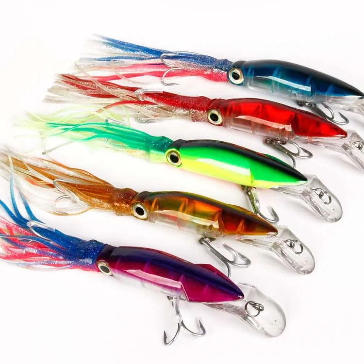 Saltwater Fishing Lure Luminous 14cm 40g Octopus Skirt Slant Head Trolling Lure