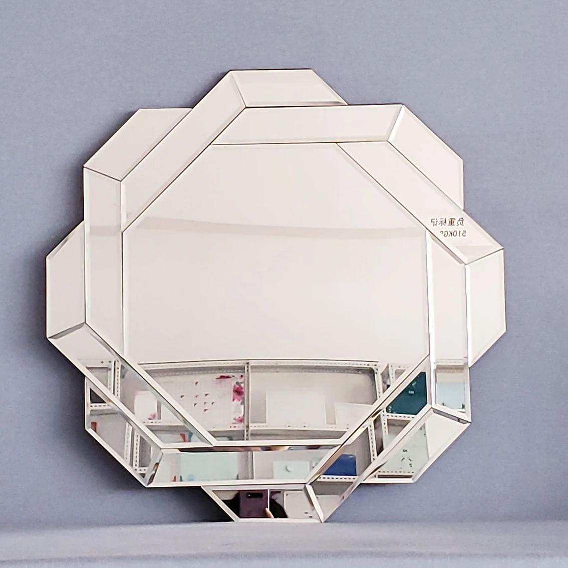 unique decorative frameless Irregular beveled edge glass Wall Mirror for Living Room Bedroom Bathroom Entryway Wall Decor