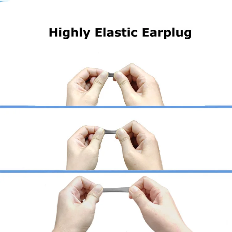 Gray Foam Earplugs 38dB SNR Noise Reduction Uncorded Ear Plugs with Aluminum Carry Case