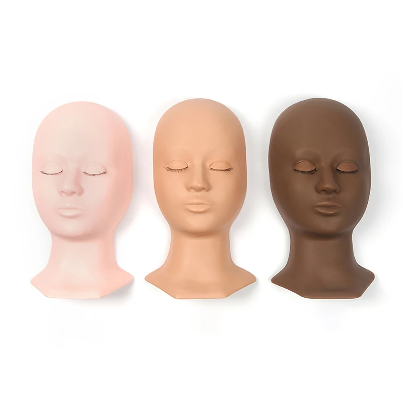 Factory Sale White Black Brown Practice Eyelash Extension  Removable Eyelids Lash Mannequin Head For Lash Extensions Training