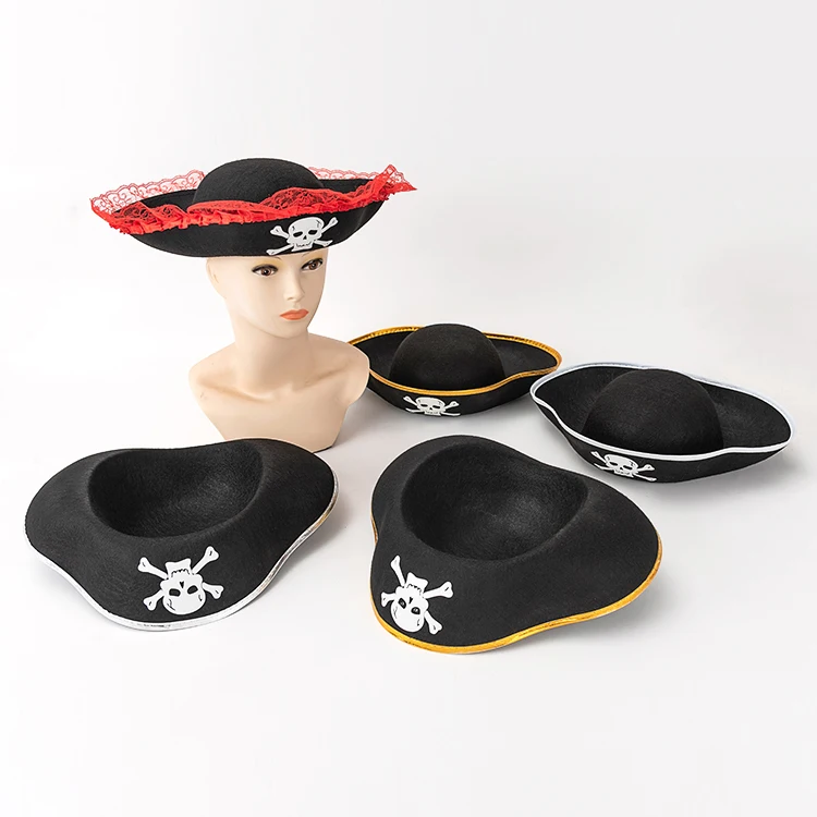 
New fashion captain black pirate hat for halloween party 