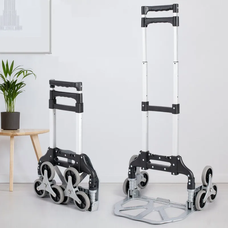 75kg Folding Hand Trolley Aluminium Alloy Climbing Stairs Hand Cart