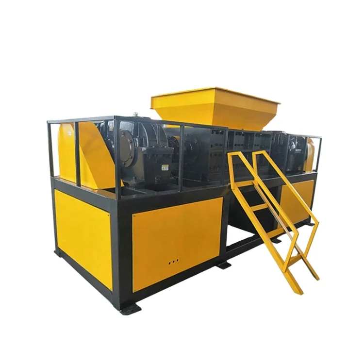 NANJING WANXU  Heavy duty industrial double shaft tire rubber wood pallet  shredder machine