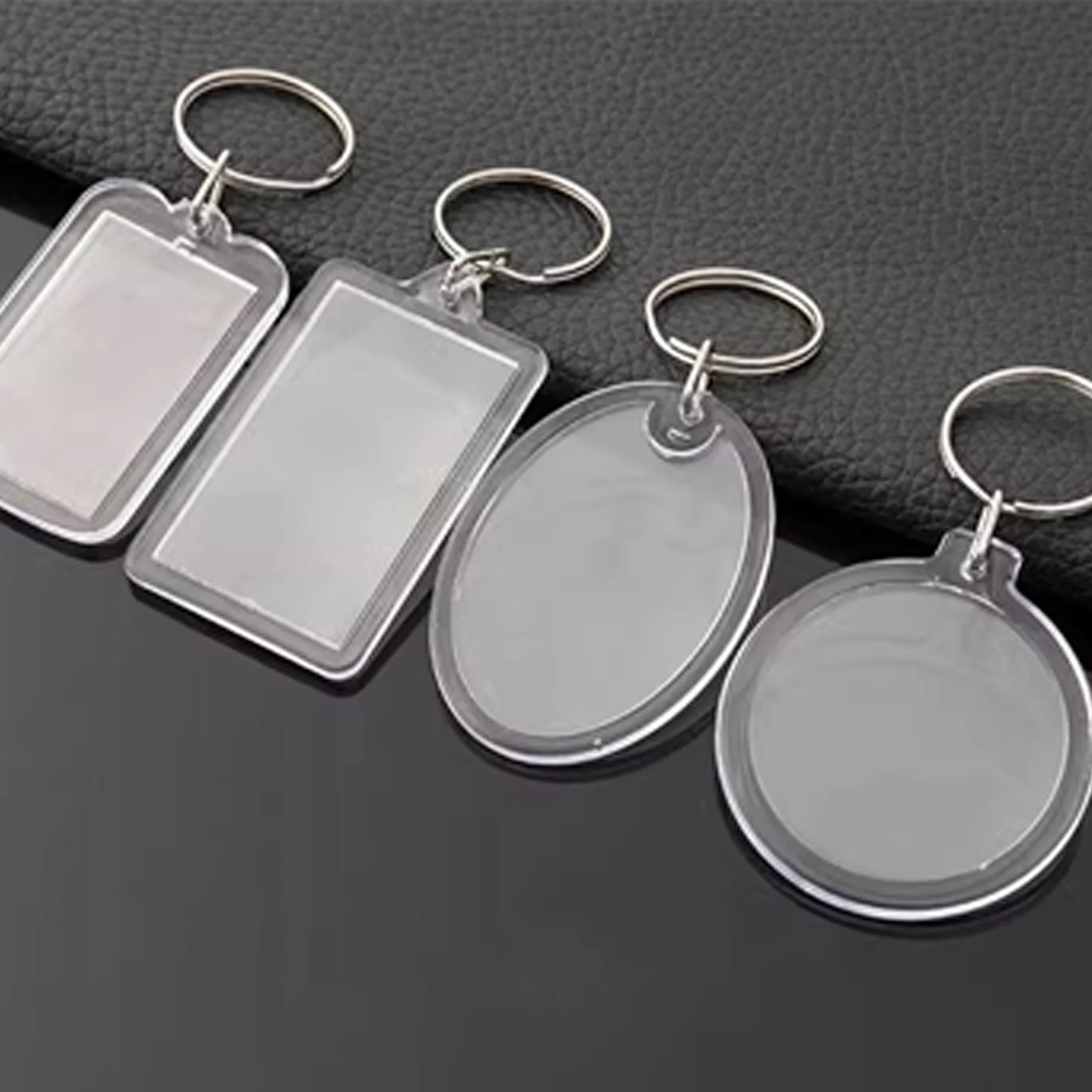High Quality Blank Keyring Multi Shape Acrylic Key Chain Decorative Clear Plastic Acrylic Photo Keychain Custom